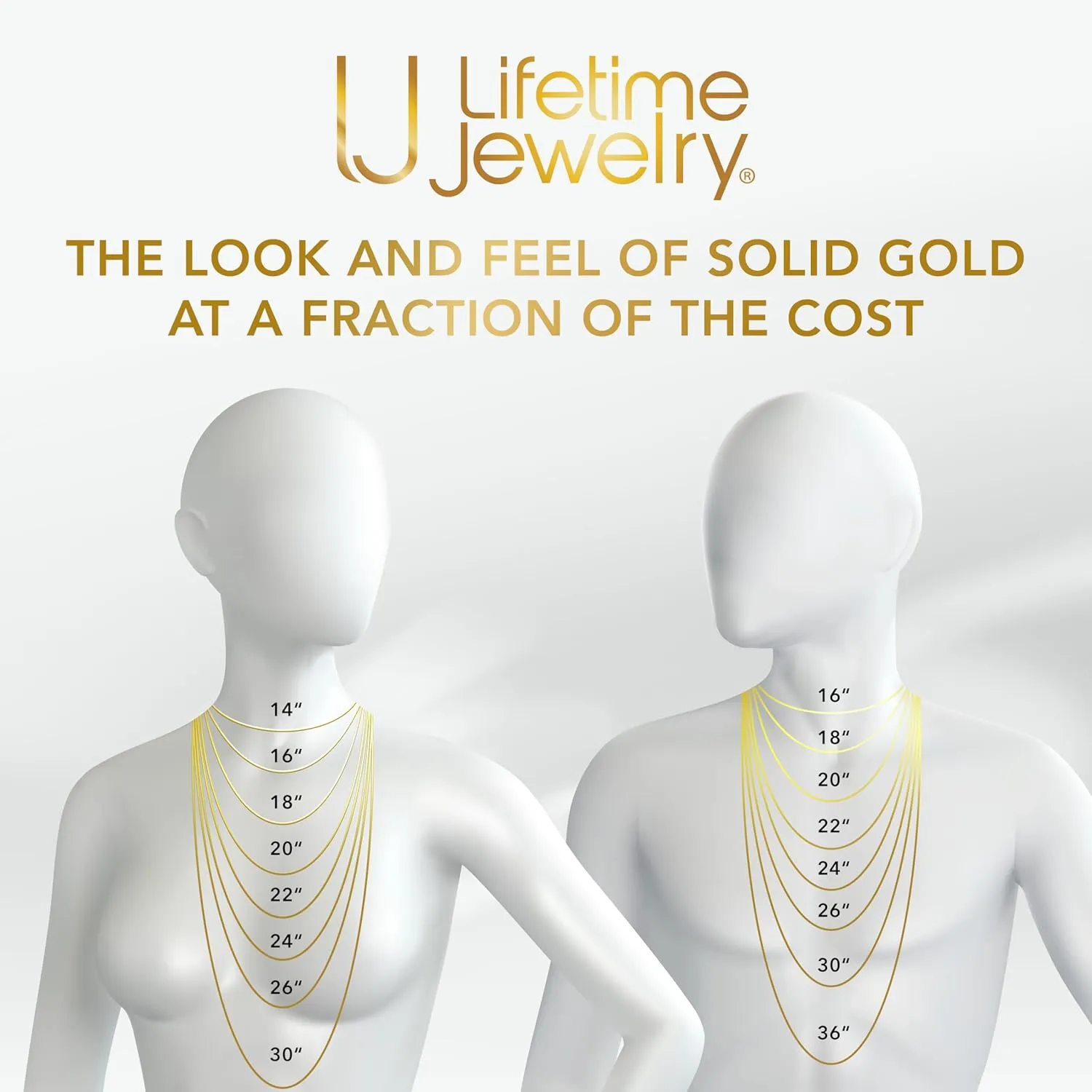 LIFETIME JEWELRY Miami Curb Square Cut Cuban Link Chain Necklaces 24k Gold Plated (5mm & 9.5mm)