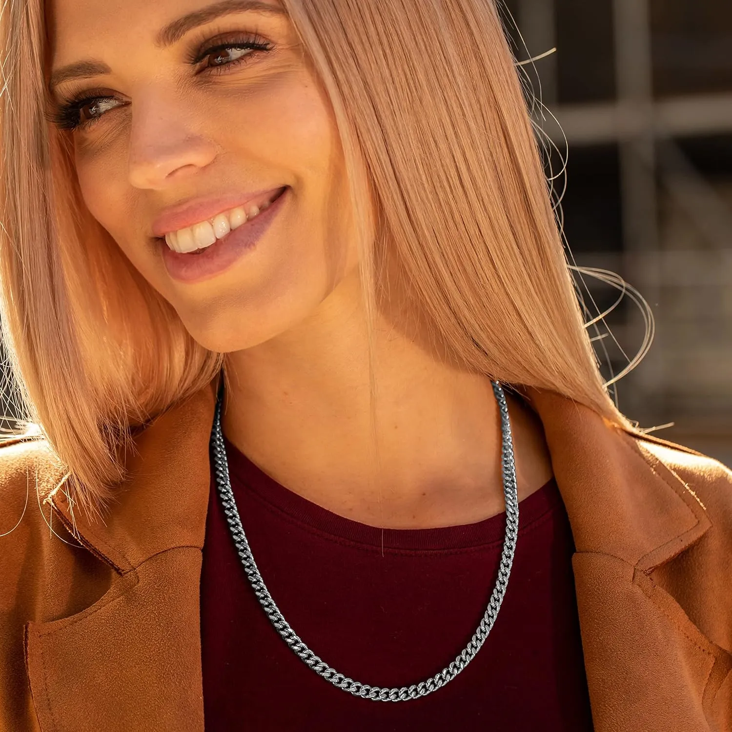 LIFETIME JEWELRY Miami Curb Square Cut Cuban Link Chain Necklaces 24k Gold Plated (5mm & 9.5mm)