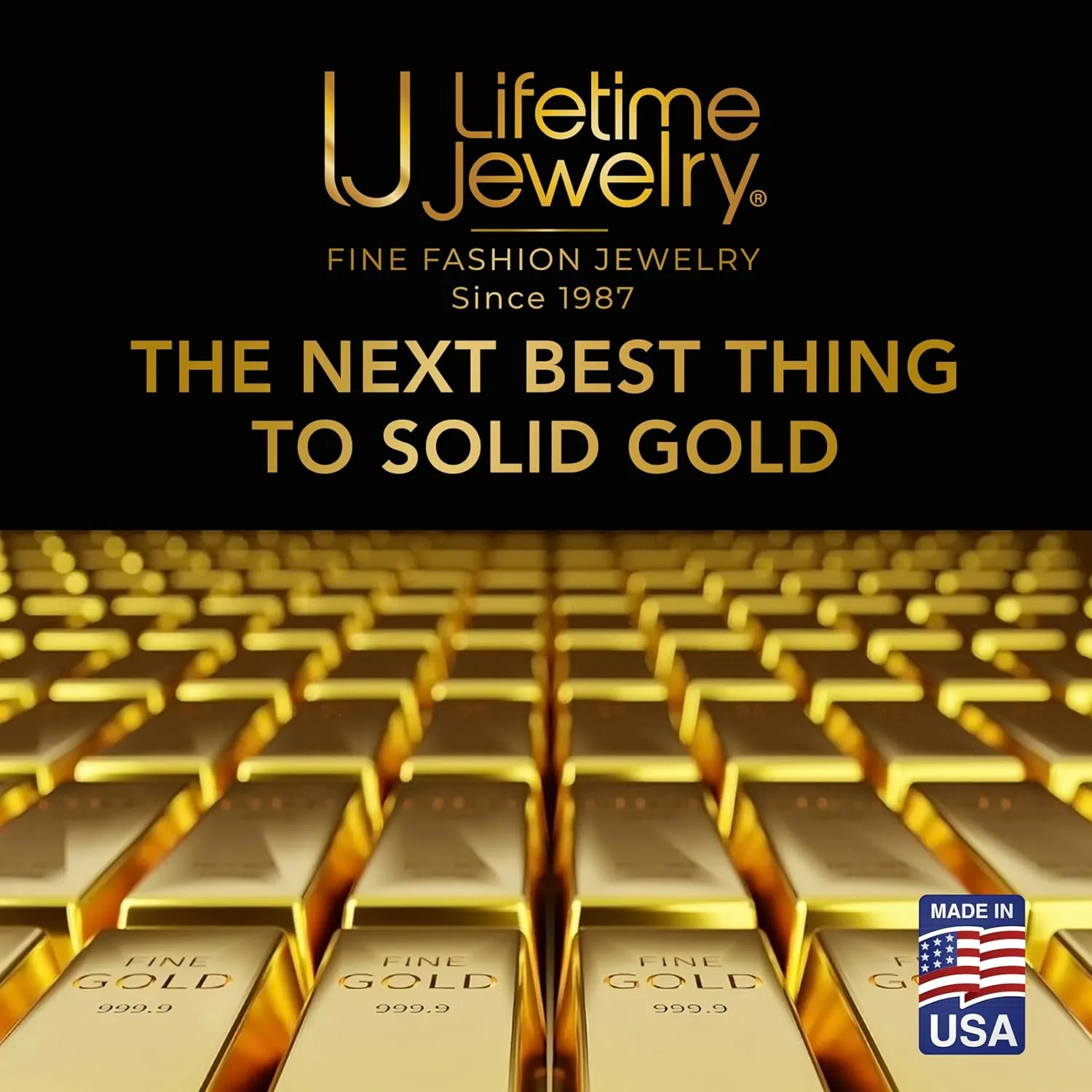 LIFETIME JEWELRY Miami Curb Square Cut Cuban Link Chain Necklaces 24k Gold Plated (5mm & 9.5mm)