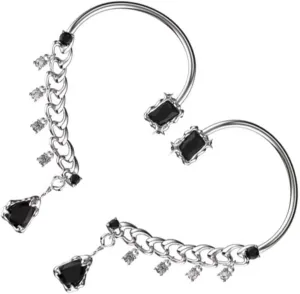 LIFKOME Elegant Metal Ear Wrap Crawler 2pcs Gothic Punk Ear Cuff Earrings for Non-piercing