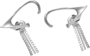 LIFKOME Fashionable No Piercing Ear Clamp with Tassel Design Rhinestone Ear Cuff for Women present for Birthdays