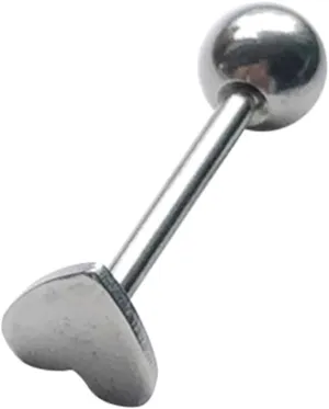 LIFKOME Tongue Studs Stainless Steel Body Piercing Rings Heart Design Tongue Piercing Jewelry Fashion Accessory