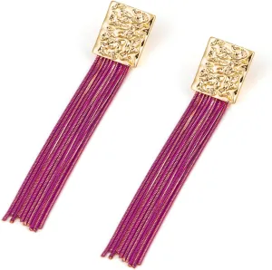 Long Chain Tassel Earrings Elegant - Sleek Chain Fringe Dangle Earrings for Party, Wedding or Event