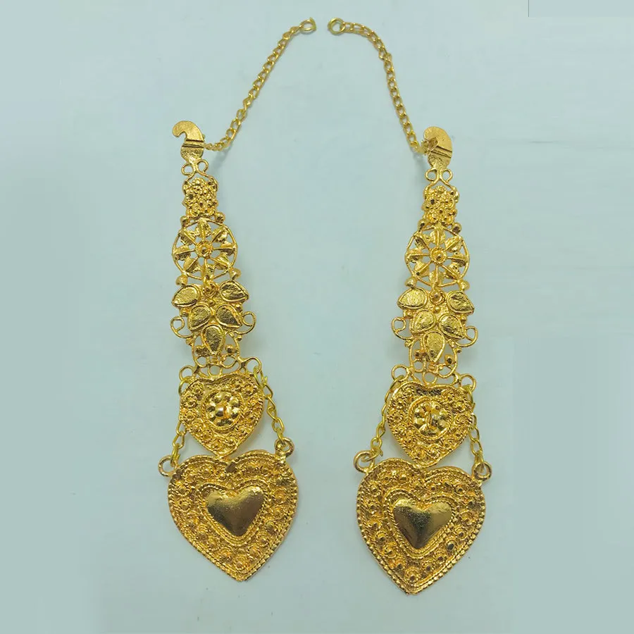 Long Golden Tone Dangle Earrings
