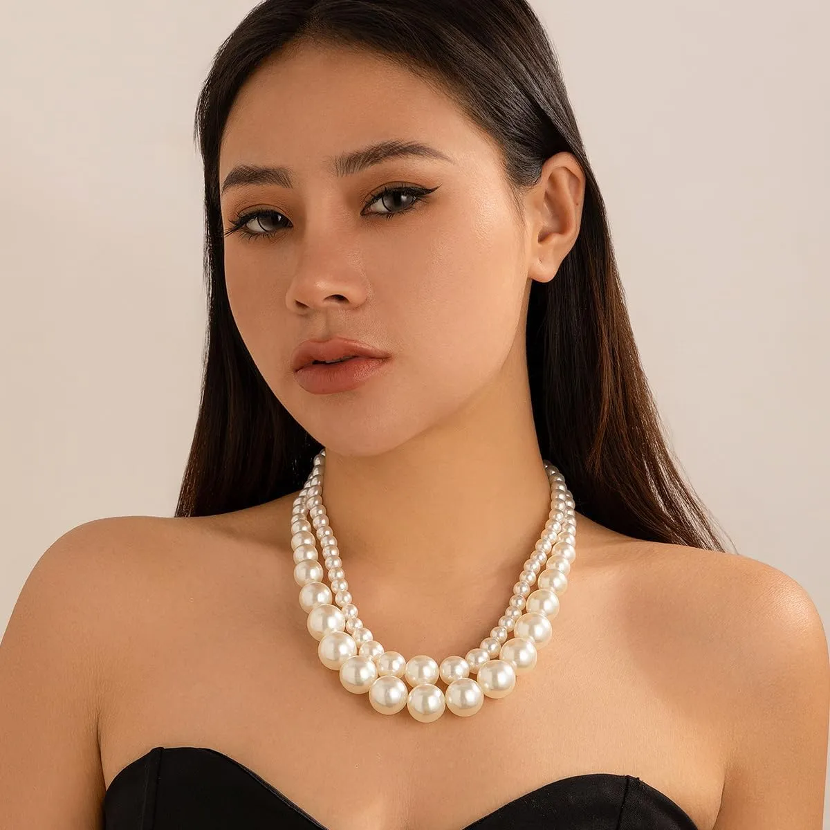 Long Pearl Necklaces for Women Layered Pearl Necklace Chunky Pearl Necklace Jewelry