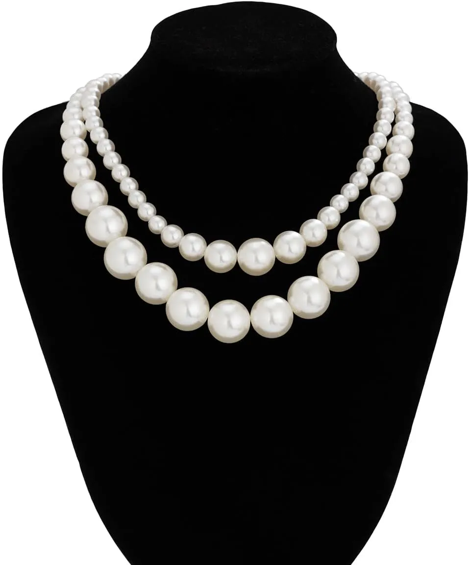 Long Pearl Necklaces for Women Layered Pearl Necklace Chunky Pearl Necklace Jewelry