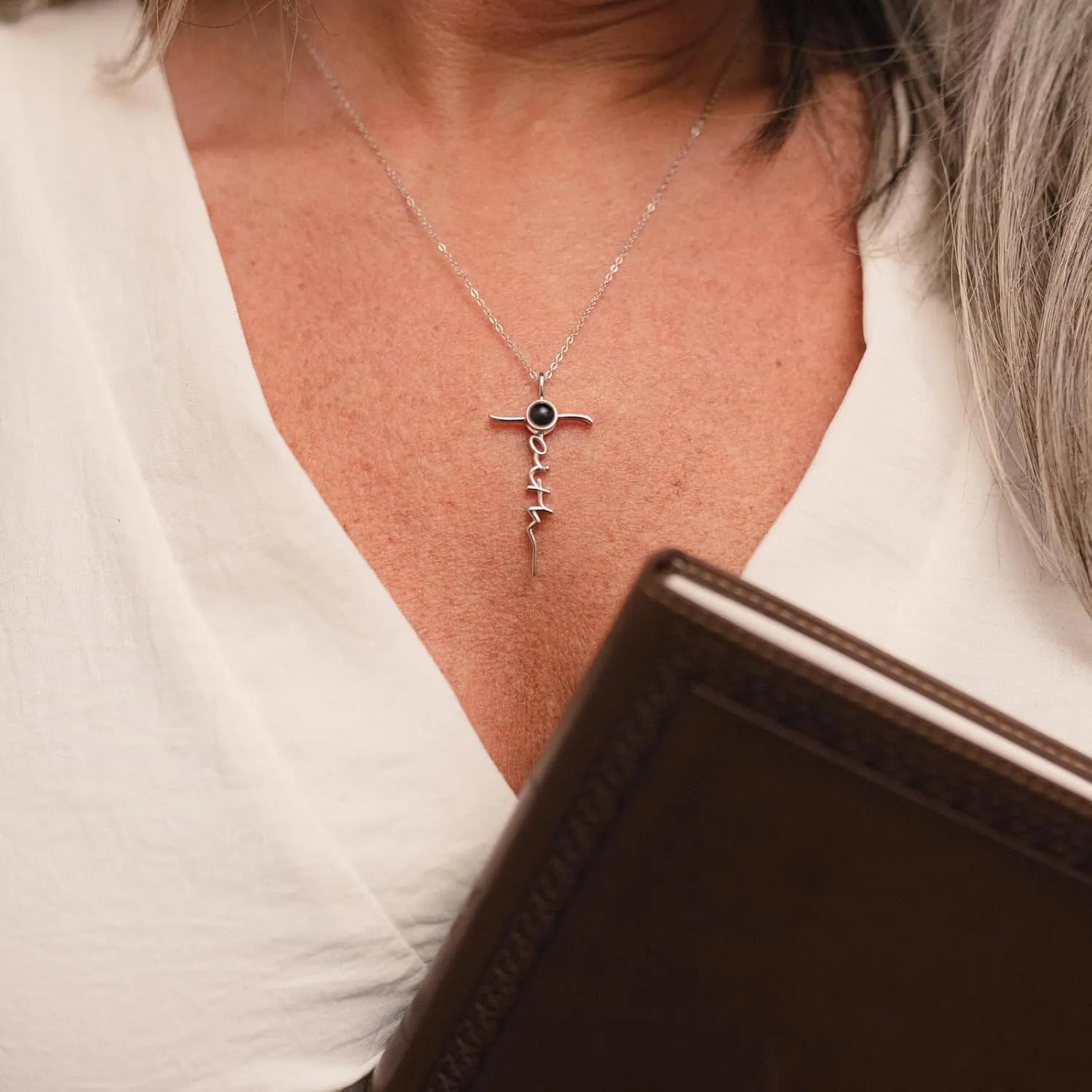 Loved Creations Cross Necklaces for Women - Sterling Silver Initial Cross Necklace I Love You 100 Languages Faith Religious Necklace Valentine's Day Wedding Anniversary Birthday Christian Jewelry Gifts for Women Girlfriend
