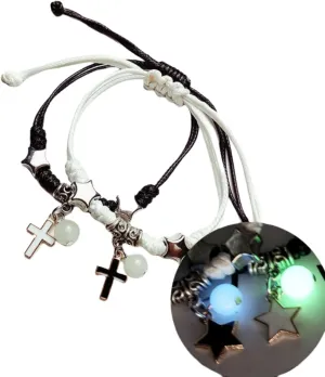 Luminous Stone Bracelet Korean Fashion Luminous Bracelet Friendship Bracelet Female Student Best Friend Friendship Bracelet 2-piece set