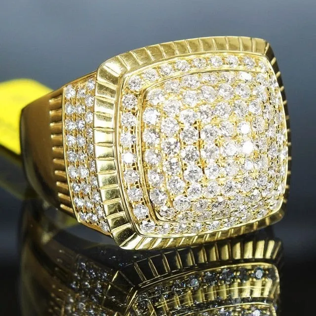 Luxury Male Female Wedding Zircon Stone Ring Crystal Gold Plt Rings Punk for Women Men East Cubic Dubai Jewelry Dropshipping