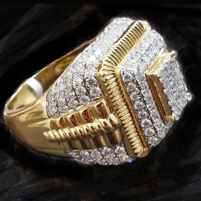 Luxury Male Female Wedding Zircon Stone Ring Crystal Gold Plt Rings Punk for Women Men East Cubic Dubai Jewelry Dropshipping