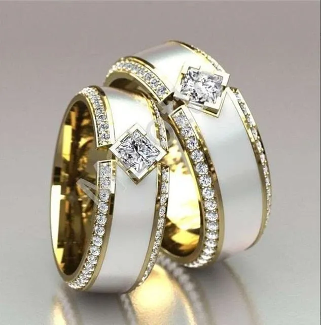 Luxury Male Female Wedding Zircon Stone Ring Crystal Gold Plt Rings Punk for Women Men East Cubic Dubai Jewelry Dropshipping