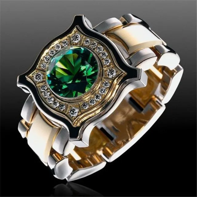 Luxury Male Female Wedding Zircon Stone Ring Crystal Gold Plt Rings Punk for Women Men East Cubic Dubai Jewelry Dropshipping