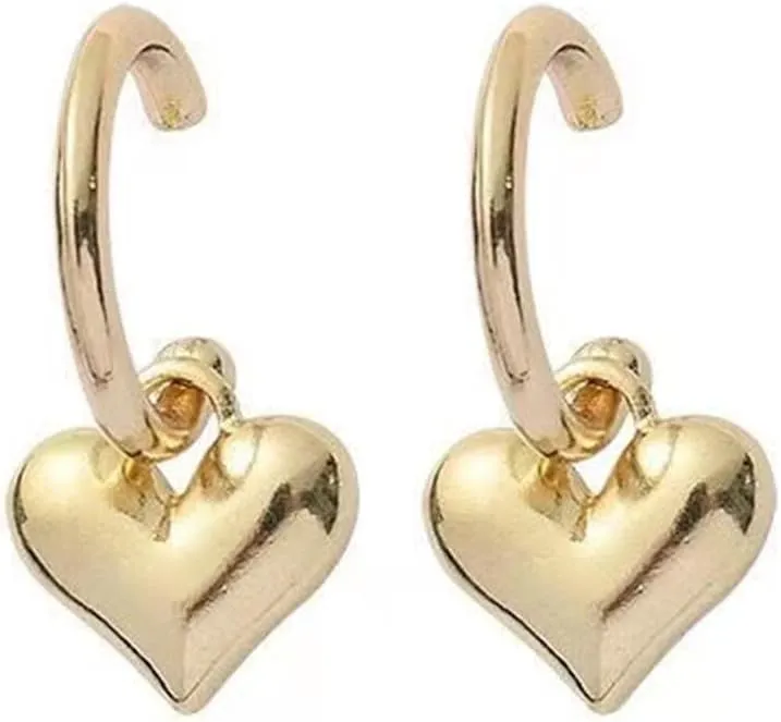 MALOYANVE Heart Huggie Hoops Earrings Lovely Elegant Minimalist Lightweight Hypoallergenic Sterling Silver Stud Earrings for Women Birthday Valentines Day Jewelry Gifts