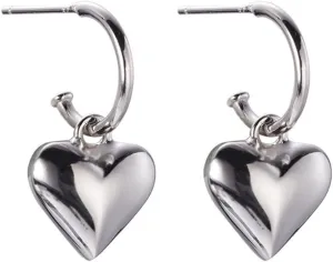 MALOYANVE Heart Huggie Hoops Earrings Lovely Elegant Minimalist Lightweight Hypoallergenic Sterling Silver Stud Earrings for Women Birthday Valentines Day Jewelry Gifts