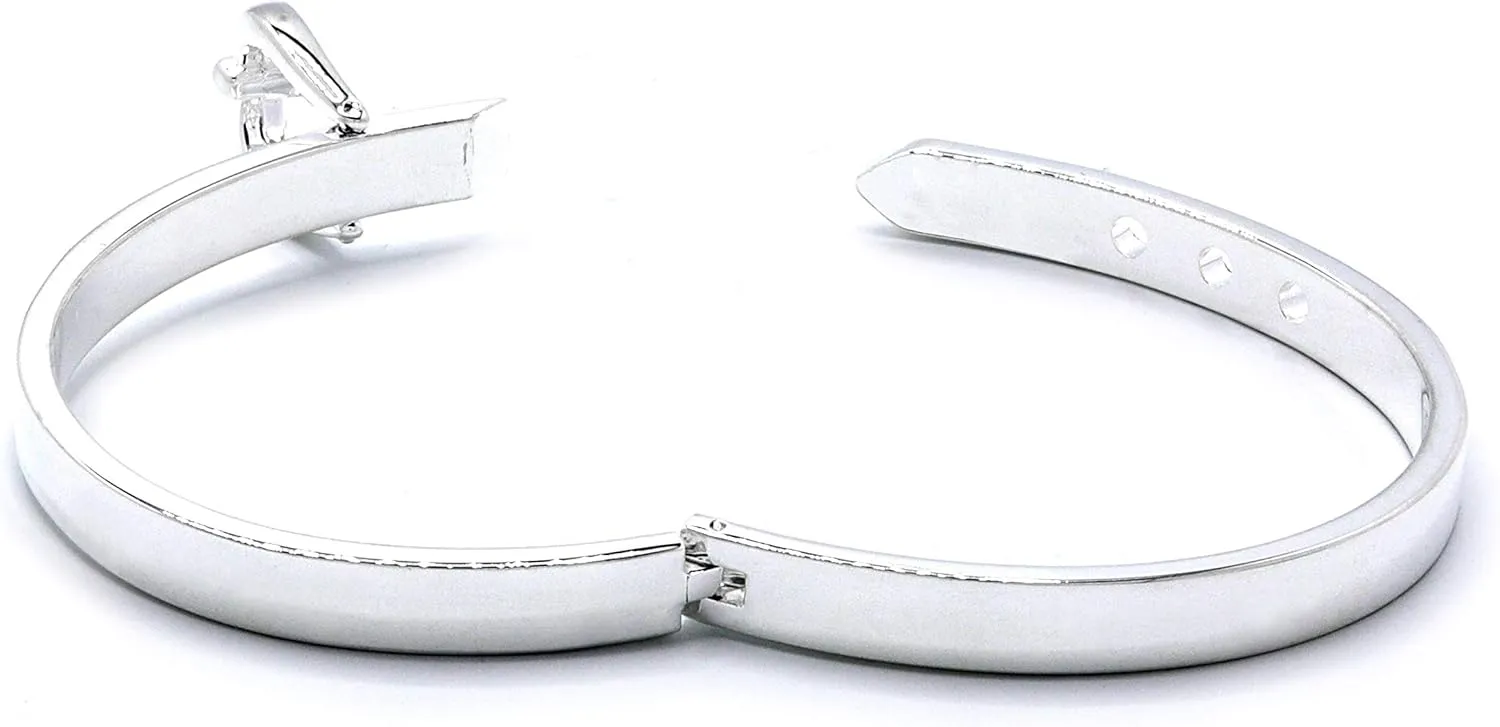 MARSHAL METAL Fashion Bangle High Polished Silver Plated Bangle Bracelet