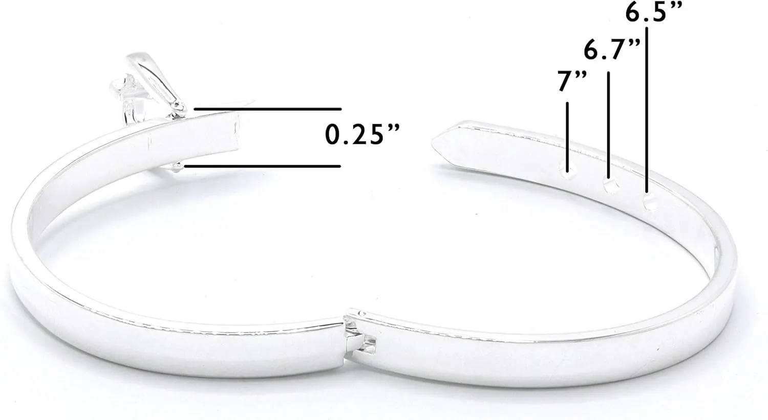 MARSHAL METAL Fashion Bangle High Polished Silver Plated Bangle Bracelet