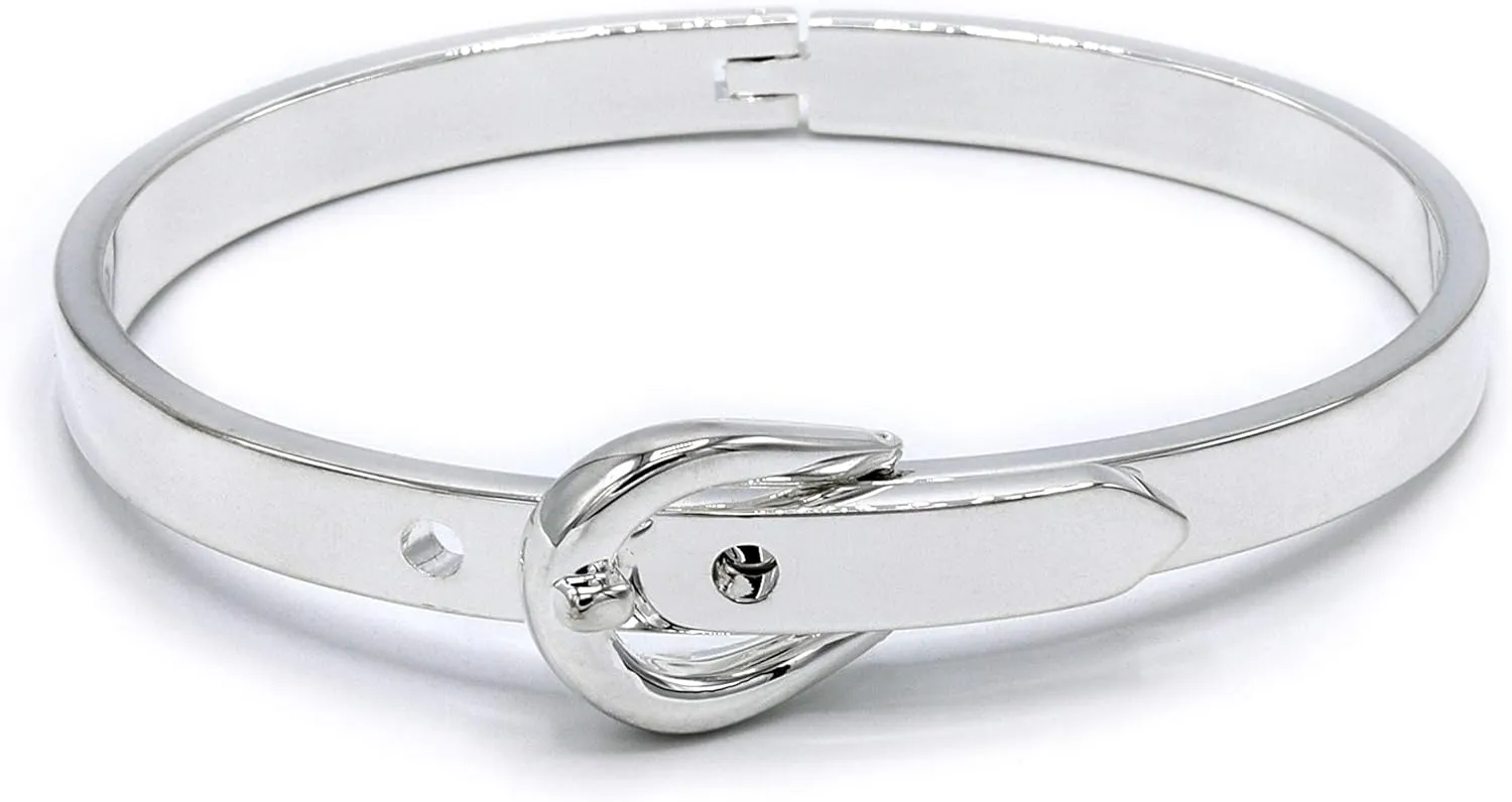 MARSHAL METAL Fashion Bangle High Polished Silver Plated Bangle Bracelet