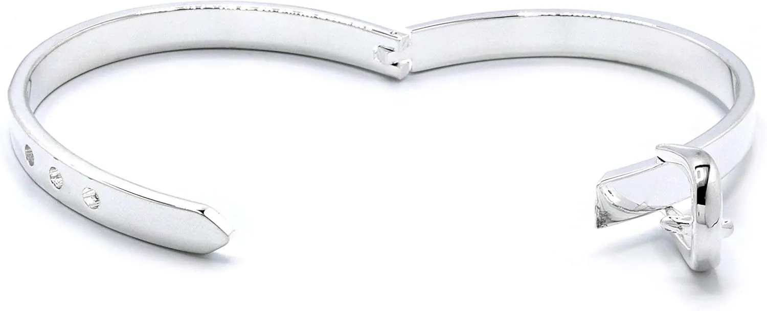 MARSHAL METAL Fashion Bangle High Polished Silver Plated Bangle Bracelet