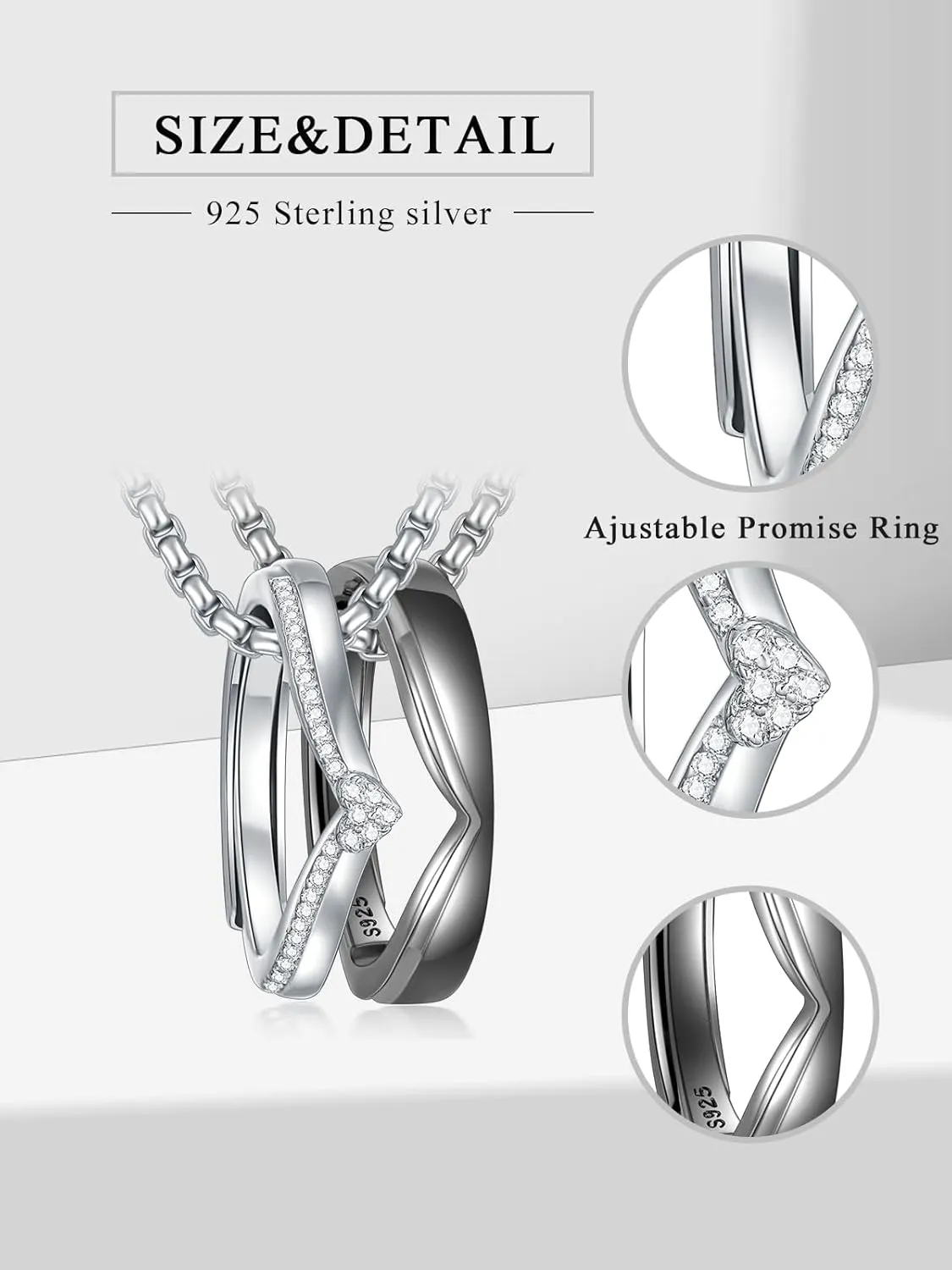 Matching Cat & Love Arrow Sterling Silver Cute Couples Heart Necklaces - Gifts for Couples