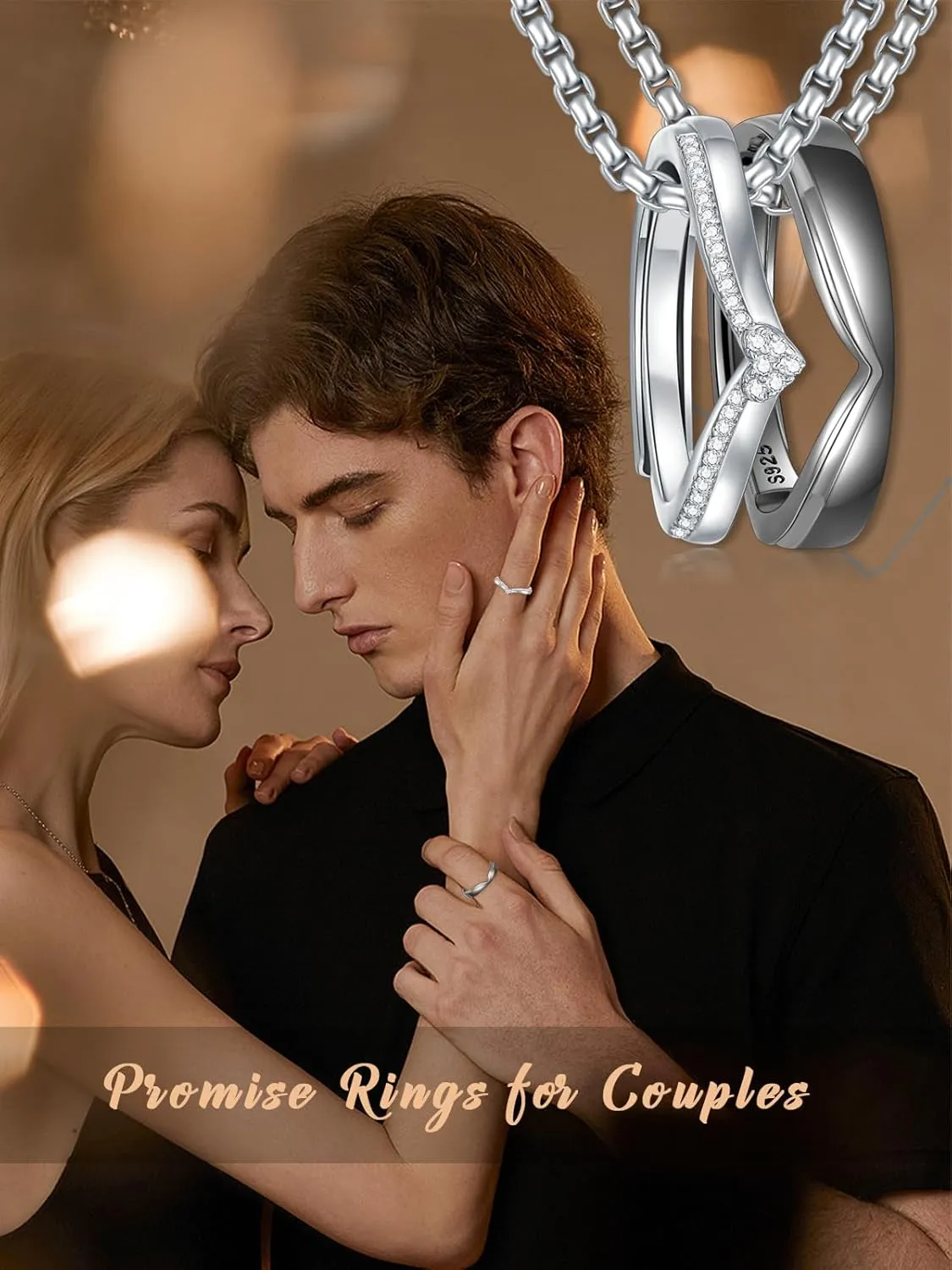 Matching Cat & Love Arrow Sterling Silver Cute Couples Heart Necklaces - Gifts for Couples