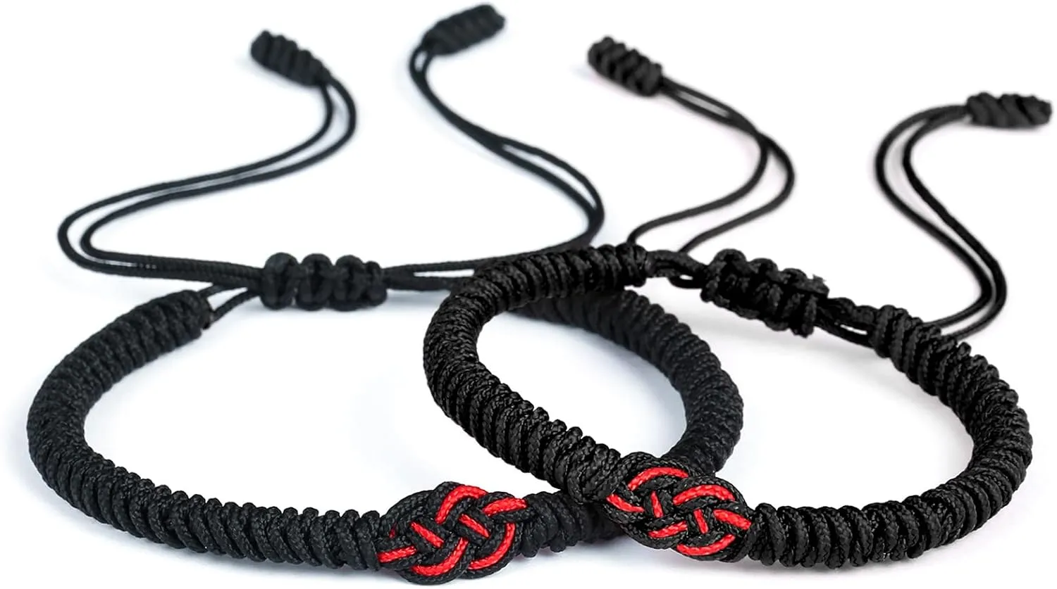 Matching Couple Bracelets for Men Women Red Black Mix Infinity Love Lucky Bracelet Tibetan Lucky Amulet Knot Bracelet With Pinky Promise Card Relationship Bracelets for Boyfriend Girlfriend