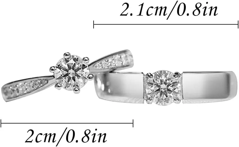 Matching Rings for Couples, Adjustable Unisex Eternity Love Band Set for Couples | CZ Stackable Jewelry, Perfect for Promise Engagements Rings for Women