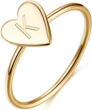 Memorjew 925 Sterling Silver Rings for Girls Women, Dainty Initial Heart Ring Stacking Ring for Women Girls Jewelry Gifts