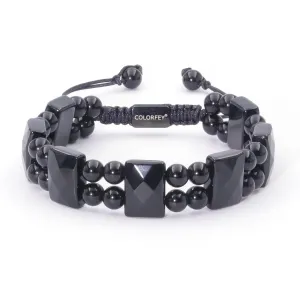 Mens Beaded Bracelets Black Obsidian Bracelet for Men - Natural Protection Crystals Stone Bracelet for Men Unique Healing Gifts for Him, Premium Handcrafted Jewelry for Him Fathers Day Christmas