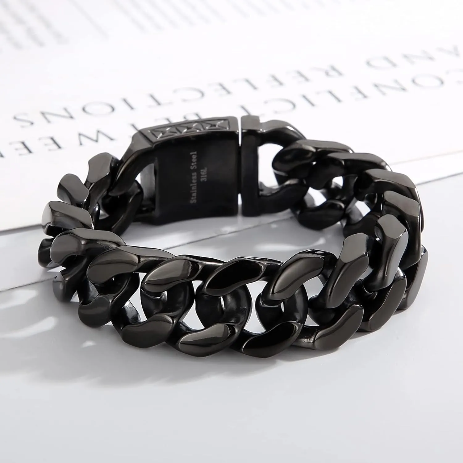 Men's Gothic Skull Curb Link Chain Bracelet - Stainless Steel Punk Rock Bracelet for Men, Gothic Jewelry, Unique Gifts for Men, Adjustable Skull Bracelets, Gift for Him, Ideal for Father's Day