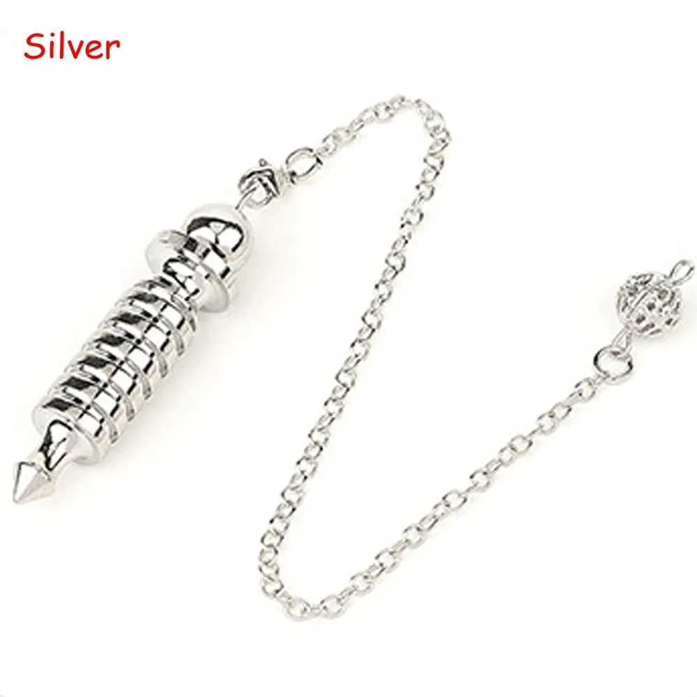 Metal Dowsing Pendulums for Divination Gold Silver Color Chain Pendant Reiki Pendulum Healing Pendule Wicca Metaphysical Pendulo