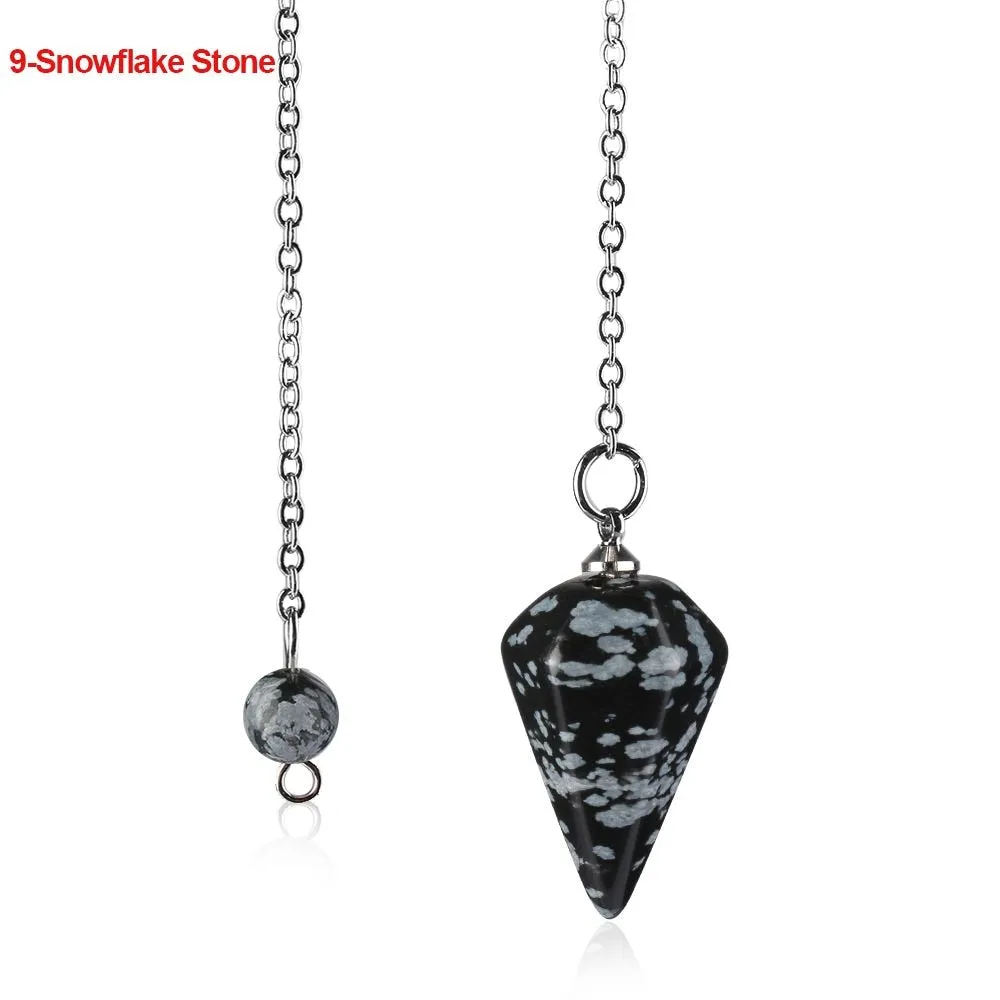 Metal Dowsing Pendulums for Divination Gold Silver Color Chain Pendant Reiki Pendulum Healing Pendule Wicca Metaphysical Pendulo
