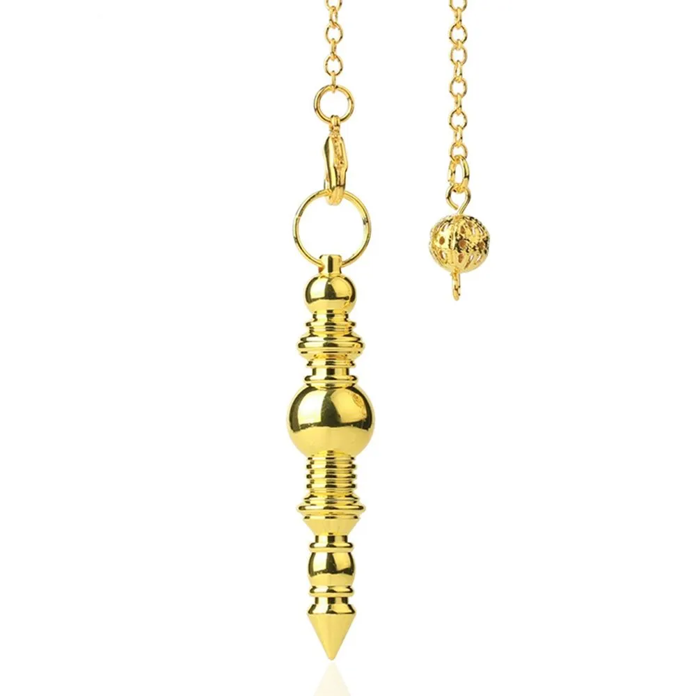 Metal Dowsing Pendulums for Divination Gold Silver Color Chain Pendant Reiki Pendulum Healing Pendule Wicca Metaphysical Pendulo
