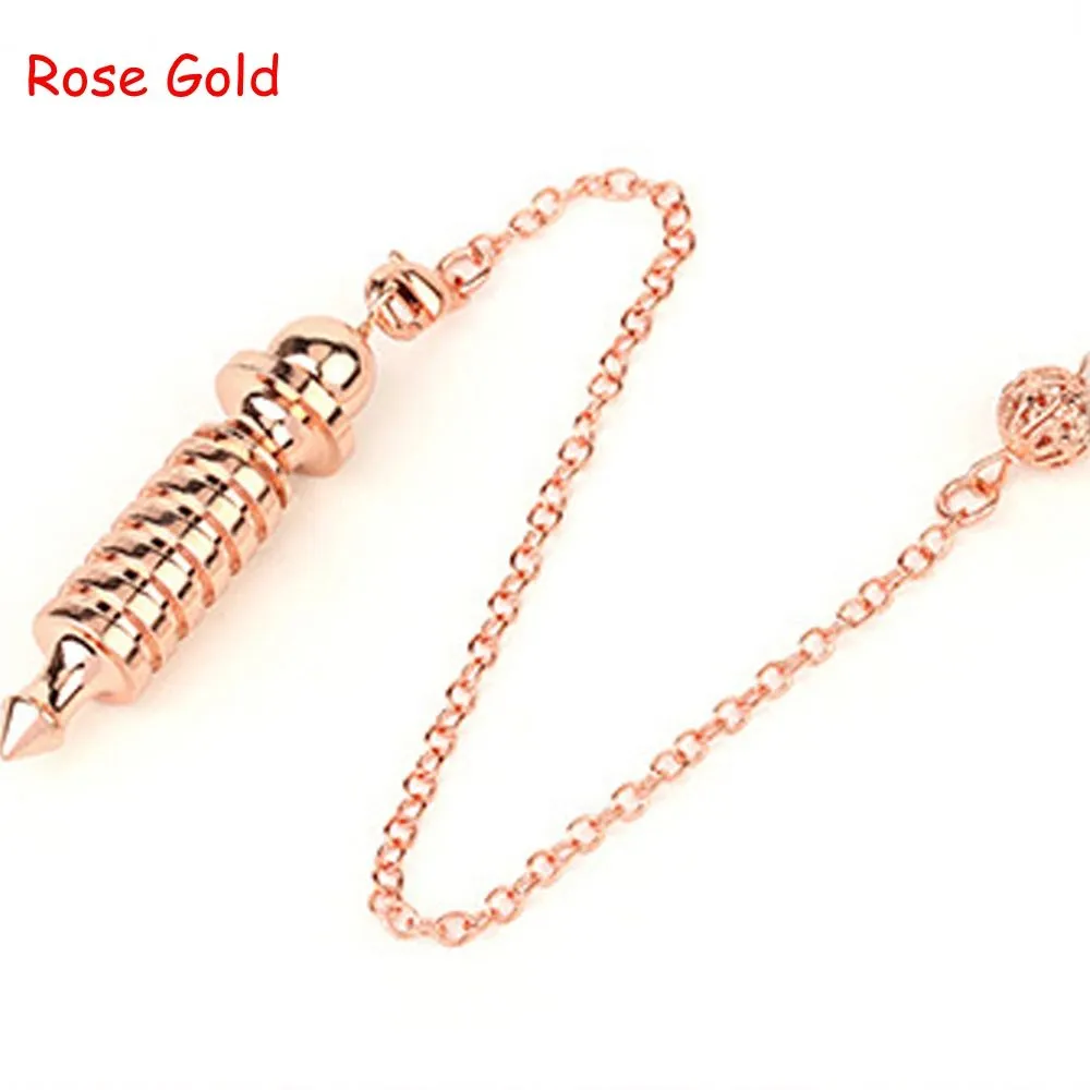 Metal Dowsing Pendulums for Divination Gold Silver Color Chain Pendant Reiki Pendulum Healing Pendule Wicca Metaphysical Pendulo