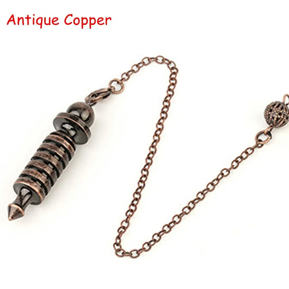 Metal Dowsing Pendulums for Divination Gold Silver Color Chain Pendant Reiki Pendulum Healing Pendule Wicca Metaphysical Pendulo