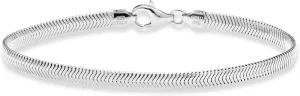 Miabella Italian Solid 925 Sterling Silver 18Kt Gold Plated 4mm Domed Herringbone Snake Chain Link Bracelet for Women Men, Made in Italy