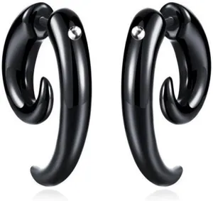 MIGUO STORE Unique Punk Black Round Horn Claw Stud Earrings Spiral Puncture Earrings for Women for Men Chic Personalized Geometry Stud Earrings Gift