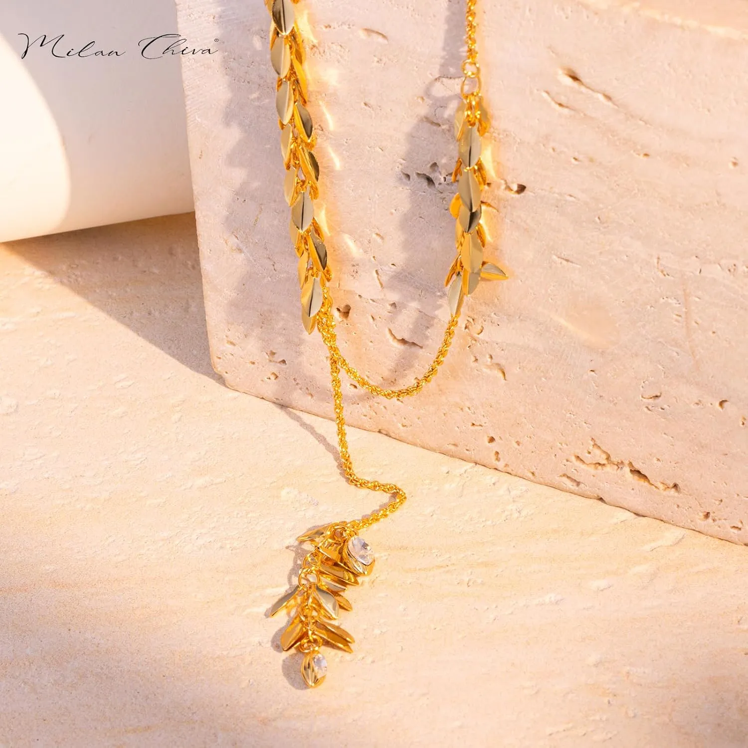 Milan Chiva Gold Necklaces for Women 14K Gold Plated Chain Lightweight Dainty Jewelry