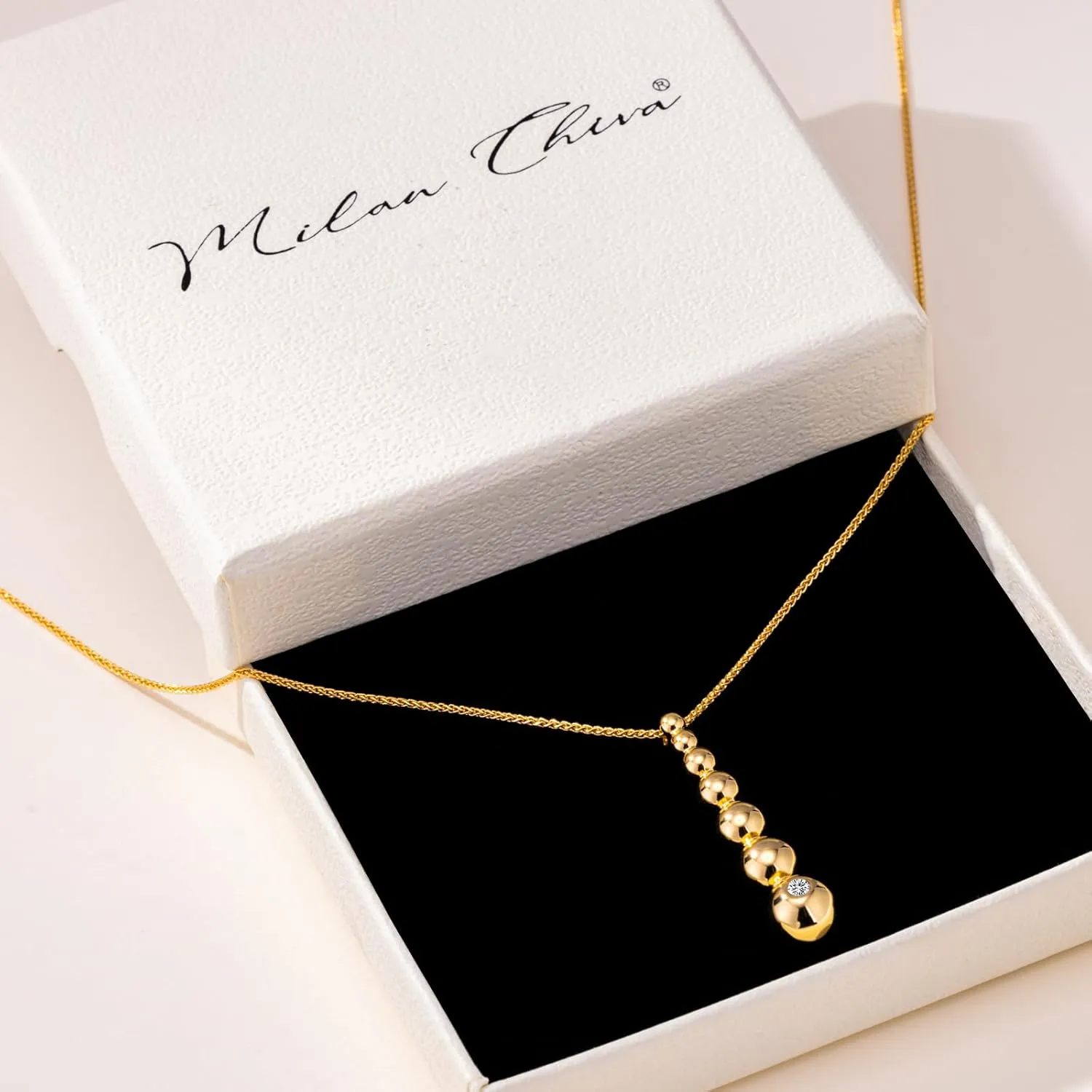 Milan Chiva Gold Necklaces for Women 14K Gold Plated Chain Lightweight Dainty Jewelry