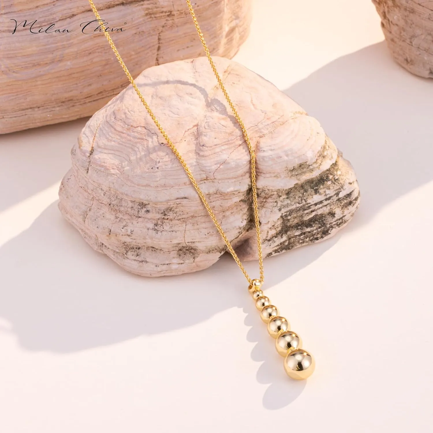 Milan Chiva Gold Necklaces for Women 14K Gold Plated Chain Lightweight Dainty Jewelry