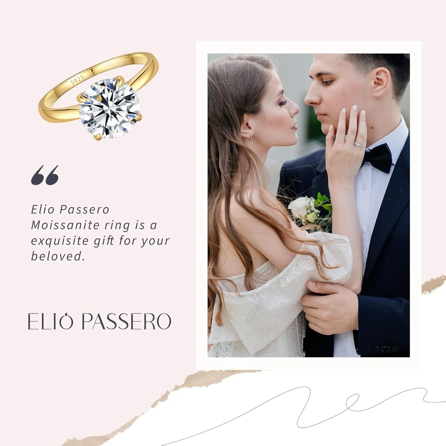 Moissanite Engagement Rings for Women,Promise Rings 925 Sterling Silver with 18K Yellow/White Gold Plated,D Color VVS1 Wedding Band Moissanite Ring 0.5/1/1.5/2/3/4CT