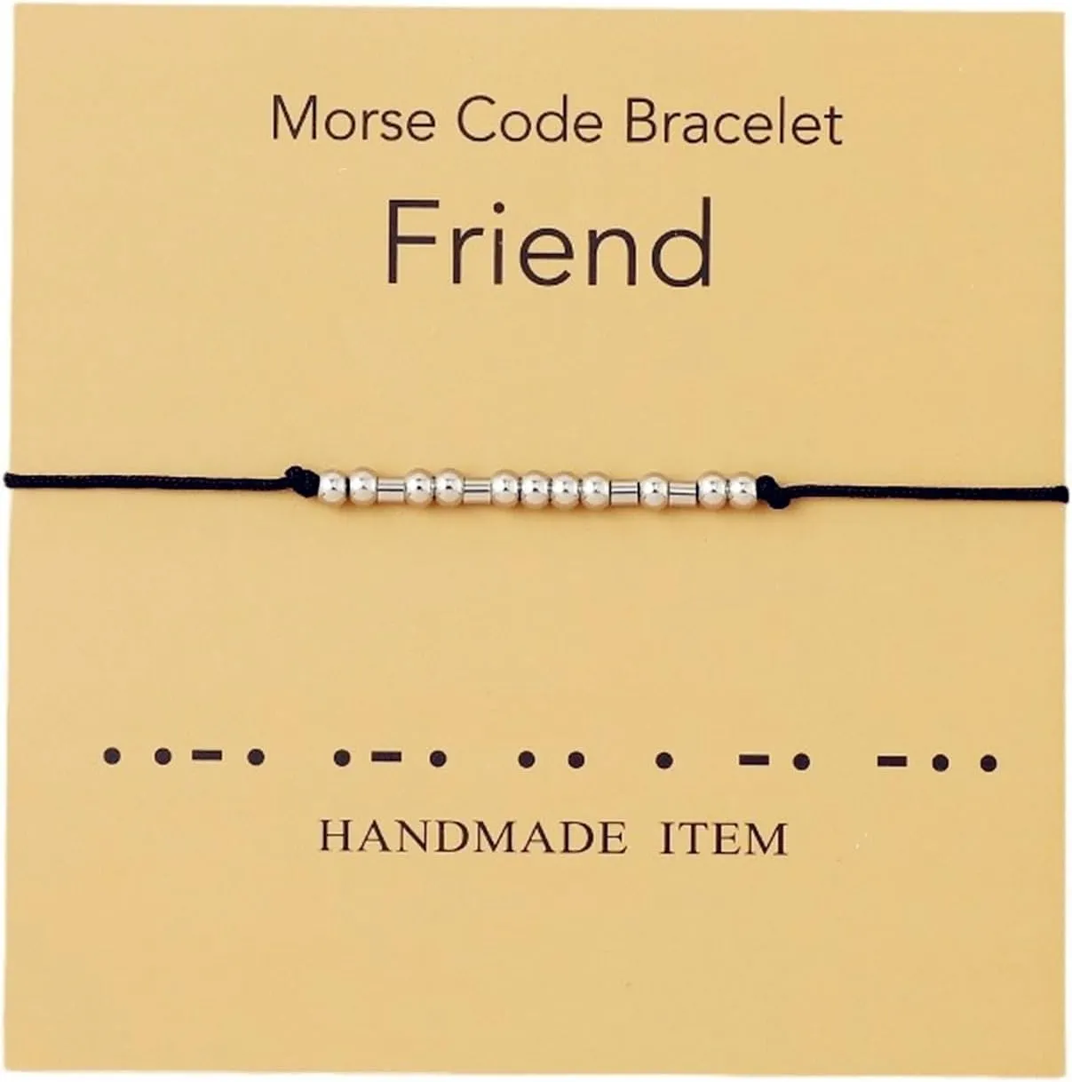 Morse Code Bracelets Stainless Steel Beaded Handmade Funny Adjustable Silver Bracelets Inspirational Gifts for Men Women Friendship Family Birthday Mothers Day Valentines Day Fashion Jewelry Gifts
