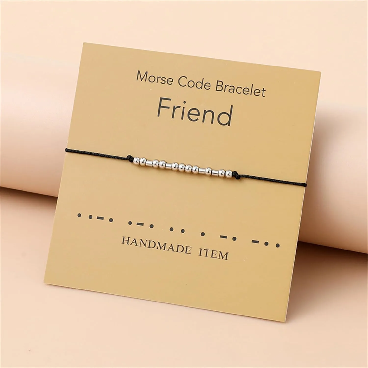 Morse Code Bracelets Stainless Steel Beaded Handmade Funny Adjustable Silver Bracelets Inspirational Gifts for Men Women Friendship Family Birthday Mothers Day Valentines Day Fashion Jewelry Gifts