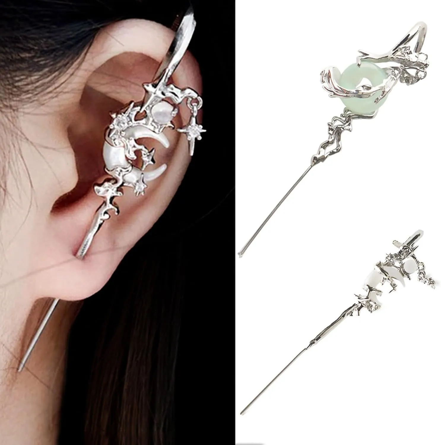 Multifuntional Studs Earrings to Improve Casual or Elegant Outfits Alloy Texture Cuff Earrings for Various Occasion