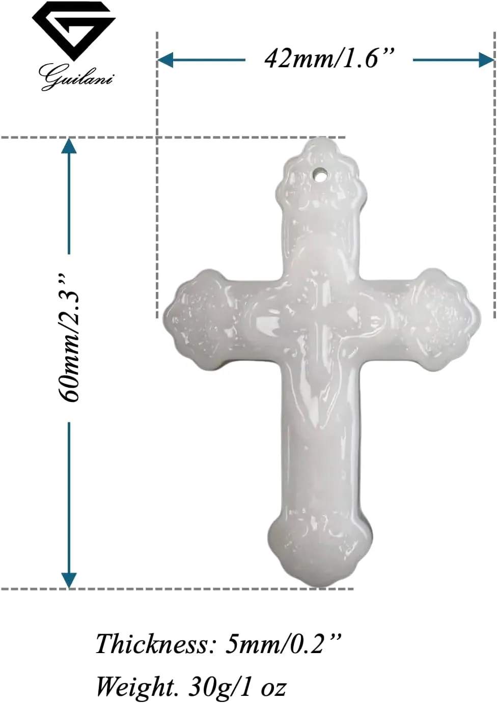 Natural Jade Cross Necklace. Hand Carved & Polished by Best East Asia Artisans. Promotoes Physical, Emotional, Spiritual Benefits