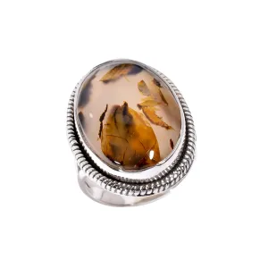 Natural Montana Agate Gemstone 925 Sterling Silver Large Stone Handmade Statement Promise Ring Jewelry Gift for Women (9)