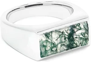 Natural Moss Agate Ring 925 Sterling Silver Ring Mens Wedding Band Ring Birthday Gift For Him Handmade Ring Moss Agate Mens Ring