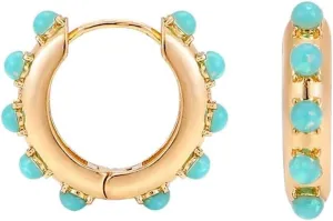 New 2025 Unisex Unique Design Opal Stone Small Hoop Earrings For Women Fashion Simulated Pearl Crystal Ear Cuff Brincos Jewelry Findings Trendy Accessories Creative Gift For Women And Men