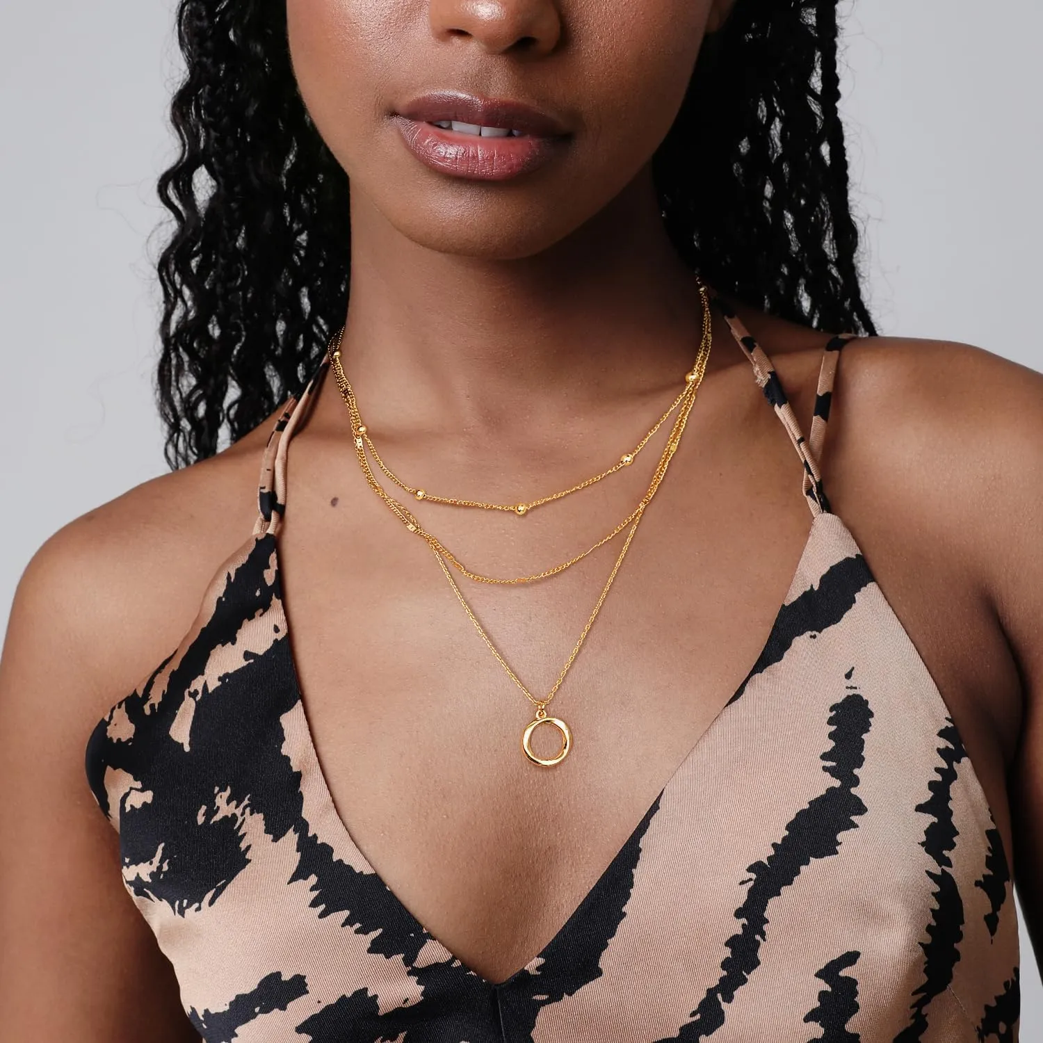 Non Tarnish 14k Gold Plated Layered Necklaces for Women Trendy, Sliver Stackable Dainty Herringbone | Paperclip | Rope | Cuban Chain Necklace Adjustable Jewelry Set Gift for Women