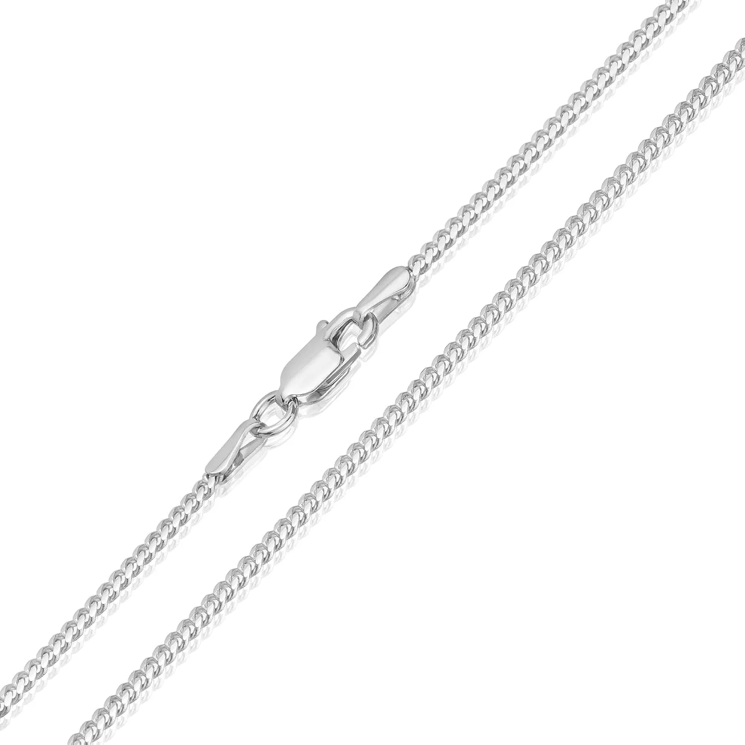 NYC Sterling Authentic Solid Sterling Silver Miami Cuban Curb Link .925 Rhodium ITproLux Necklace Chains 1.7MM  3.7MM, 16" - 24", Silver Chain for Men & Women, Made in Italy, Jewelry