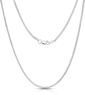 NYC Sterling Authentic Solid Sterling Silver Miami Cuban Curb Link .925 Rhodium ITproLux Necklace Chains 1.7MM  3.7MM, 16" - 24", Silver Chain for Men & Women, Made in Italy, Jewelry